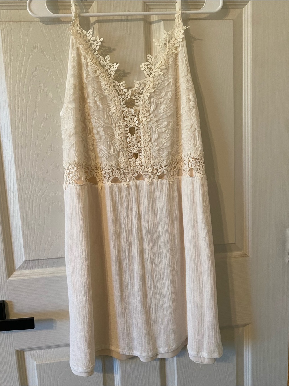 Nikibiki Cream Textured mini dress